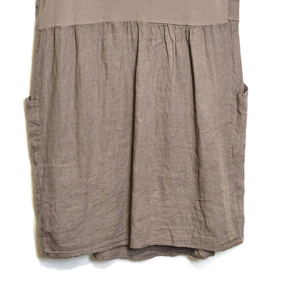 Couleur Lin Made In Italy Linen Scoop Neck Sleeveless Summer Dress Plus Size 16 - Picture 7 of 10